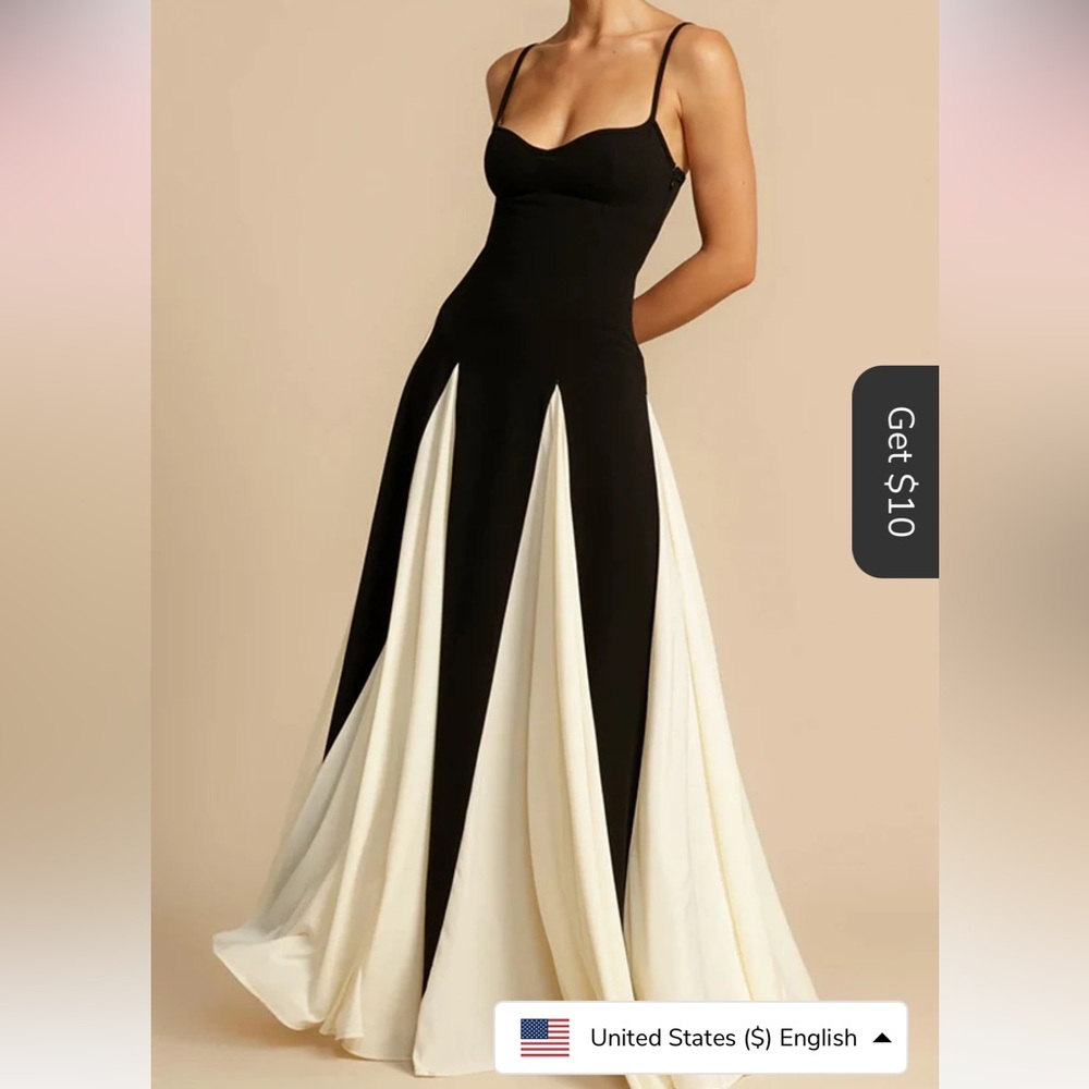 Elegant Black and White Dress